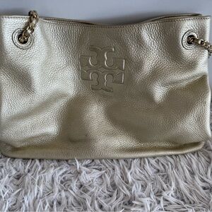 Tory Burch Gold Shoulder Bag with Chain Strap